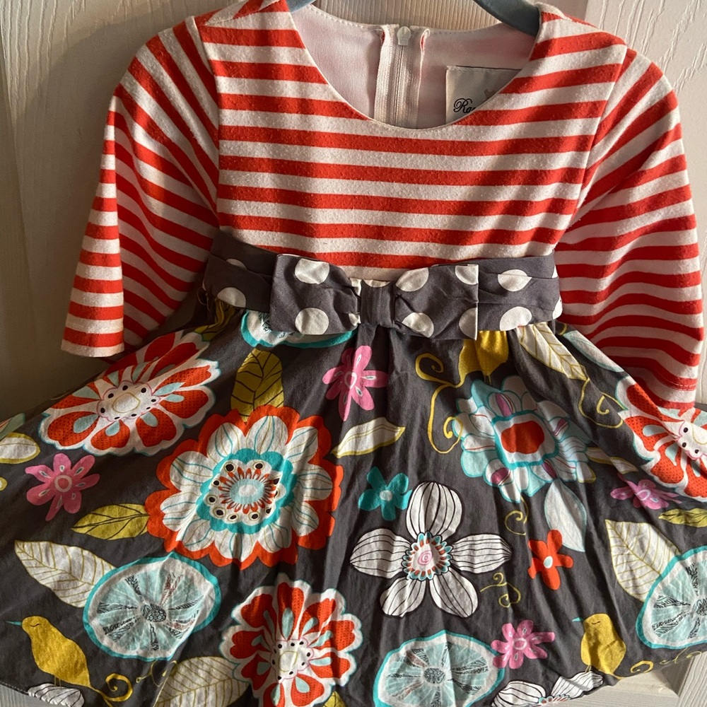 Vibrant Stripe and Floral dress